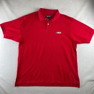 BMW Lifestyle M3 Polo Shirt Mens XL Red 100% Cotton Embroidered Logo Racing Auto